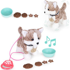Multistore Interactive Leash Puppy Husky Walks and Wags Tail with Melodies