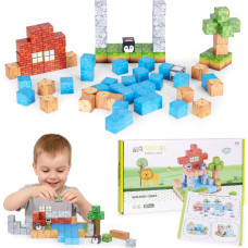 Multistore Magnetic Construction Blocks Set for Children 87 Pieces Cubes