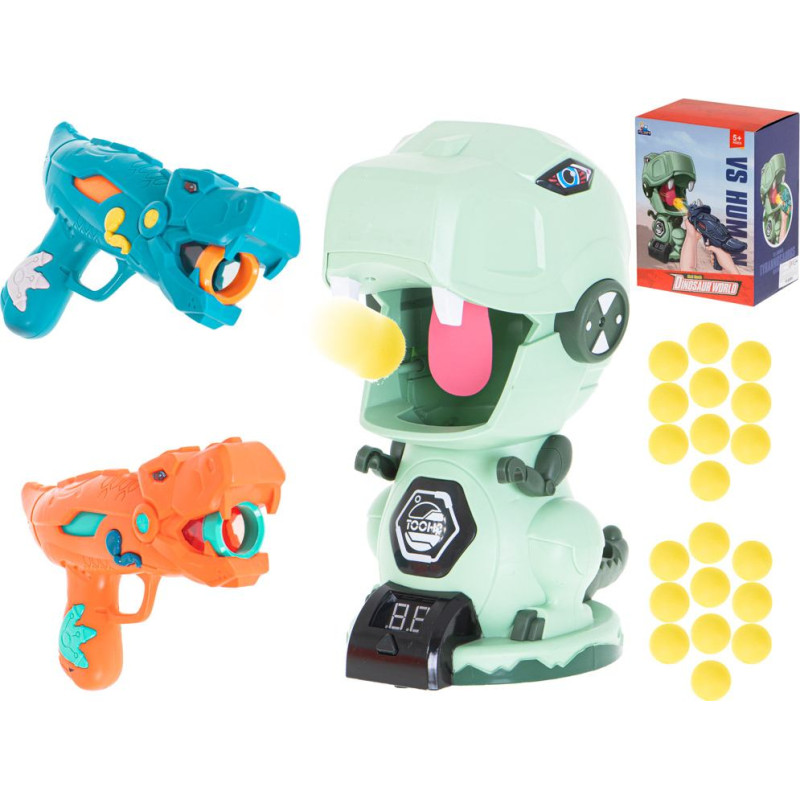 Mērķšaušana 2 ieroči + 20 bumbiņas dinozaurs