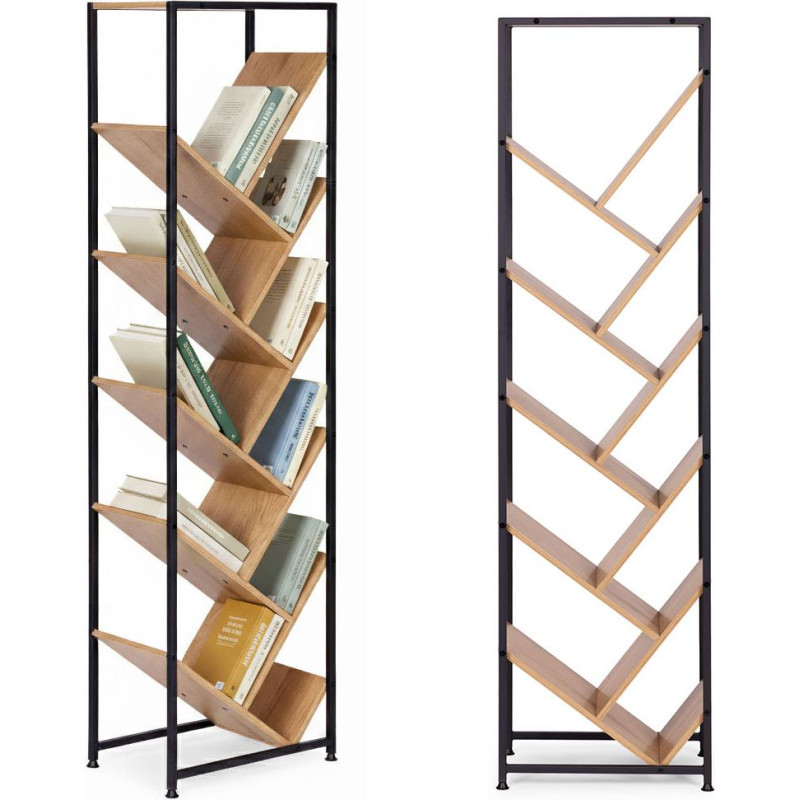 Modernhome Regał na książki geometryczny drzewko 10 p&oacute;łek jasny dąb loftowy ModernHome