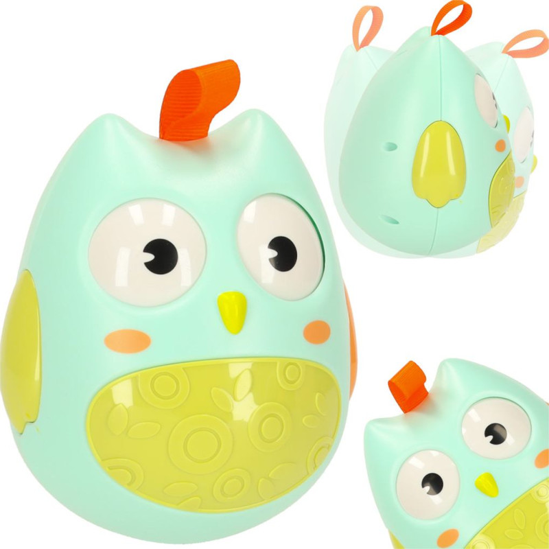 Zila sensorā pūce šūpojas bumba