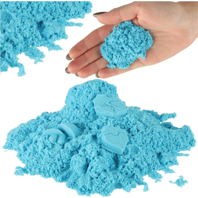 Kinētiskās smiltis 1kg maisiņā zilā krāsā