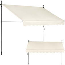 Multigarden Balcony Sunshade Awning 300x120 cm, Height Adjustable, Waterproof with Hand Crank Beige MultiGarden