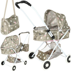 Leļļu ratiņi gondola dziļi + soma zvaigznes