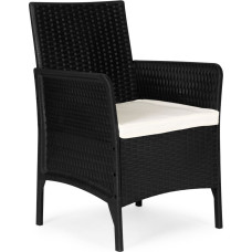 Multigarden Fotel ogrodowy z poduszką krzesło na balkon taras ogr&oacute;d czarny MultiGarden