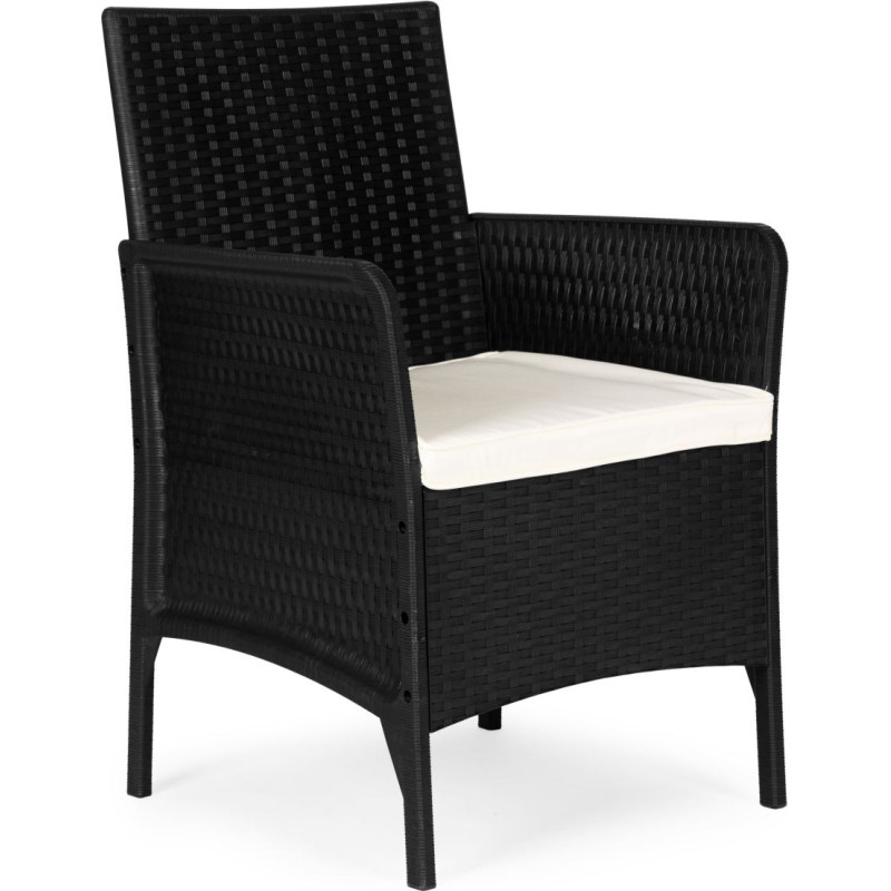 Multigarden Fotel ogrodowy z poduszką krzesło na balkon taras ogr&oacute;d czarny MultiGarden