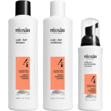 Nioxin System 4 Scalp & Hair Care Set - Sada pro jemn&eacute; barven&eacute; v&yacute;razně ř&iacute;dnouc&iacute; vlasy