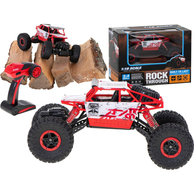 RC Rock Crawler HB 2.4GHz 1:18 sarkana automašīna