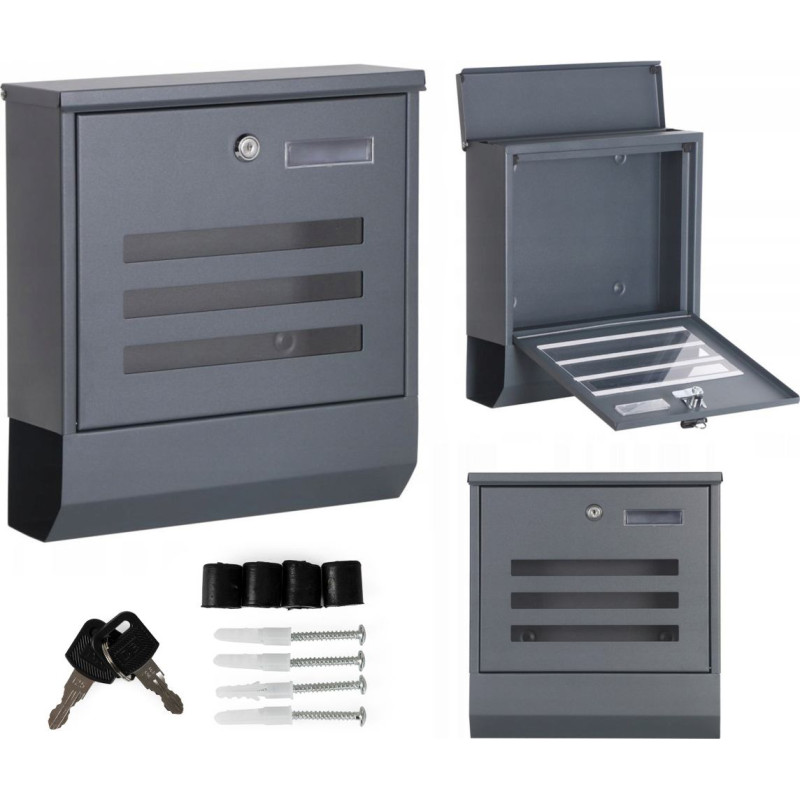 Modernhome Mailbox for letters and newspapers made of galvanized steel ModernHome