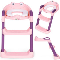 Ecotoys Toilet seat for children with steps and ladder, pink, ECOTOYS