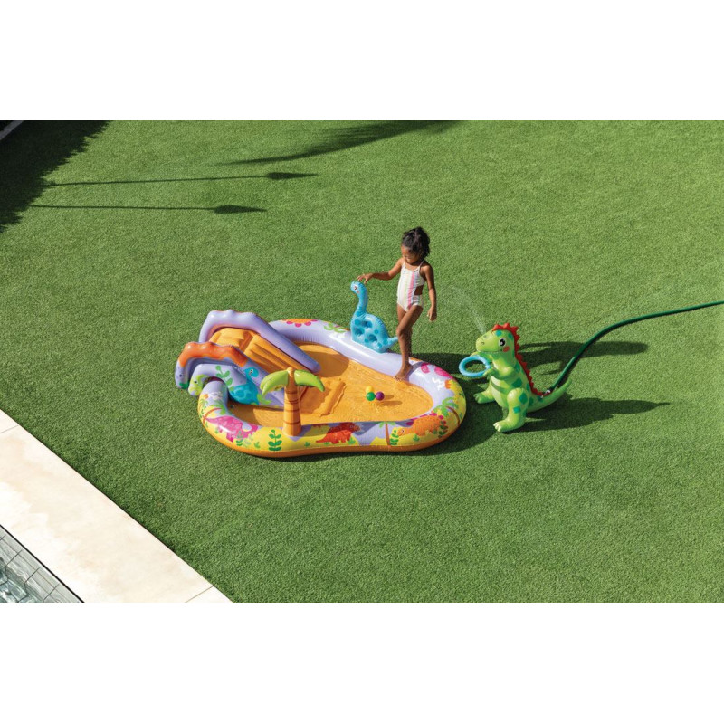 Intex Inflatable pool for children water playground 201x157x69 cm slide fountain dinosaur INTEX 56139