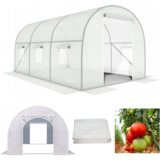 Longwell Industrial Ltd Greenhouse garden tunnel, 3x2x2 m, multi-season, metal frame, white foil, 2 entrances