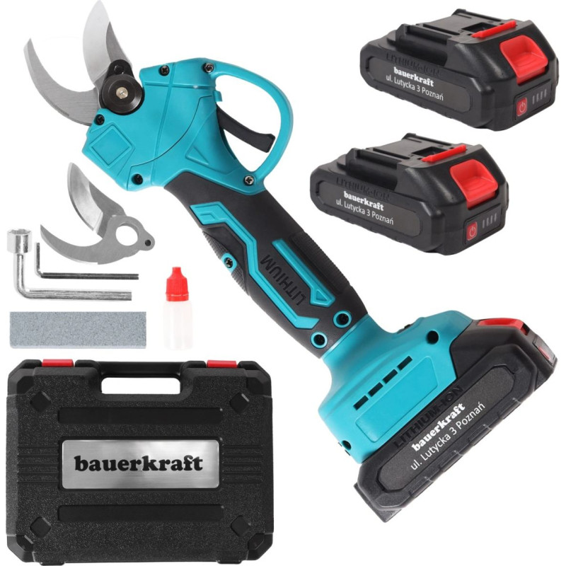 Bauerkraft Cordless Electric Pruning Shears for Branches and Hedges 21V