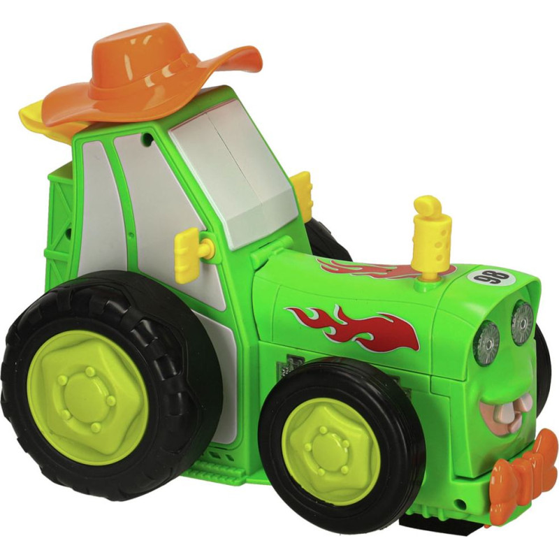 Traktors RC traktors lec dejošanas skaņa zaļa
