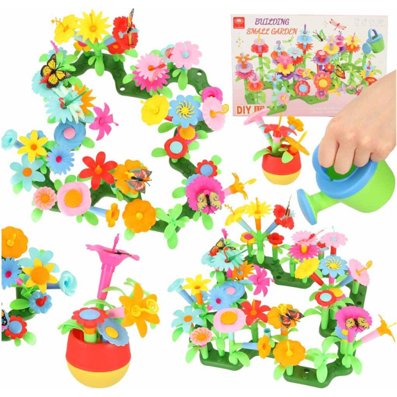 Ziedi radošie bloki ziedu dārzs 175 elementi