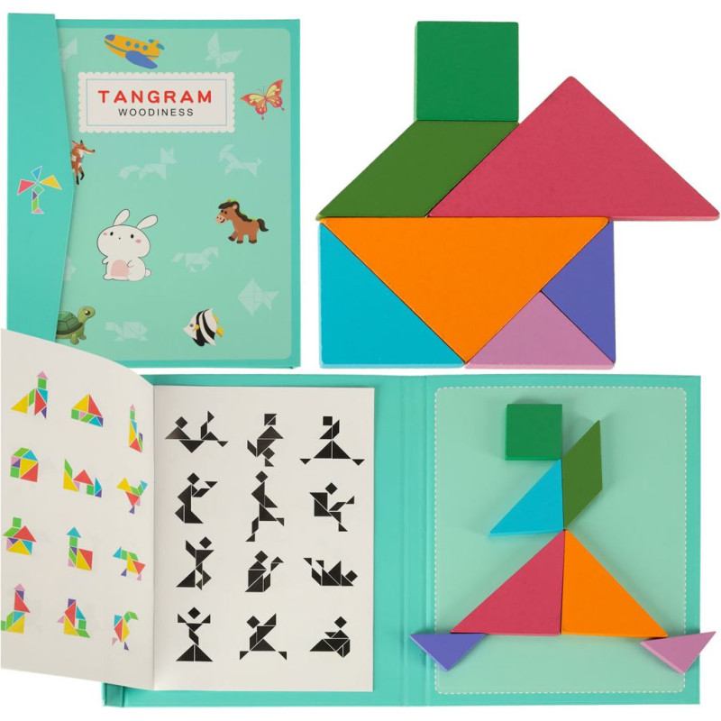 Magnētiskā puzzle grāmata 3D tangrammas bloki