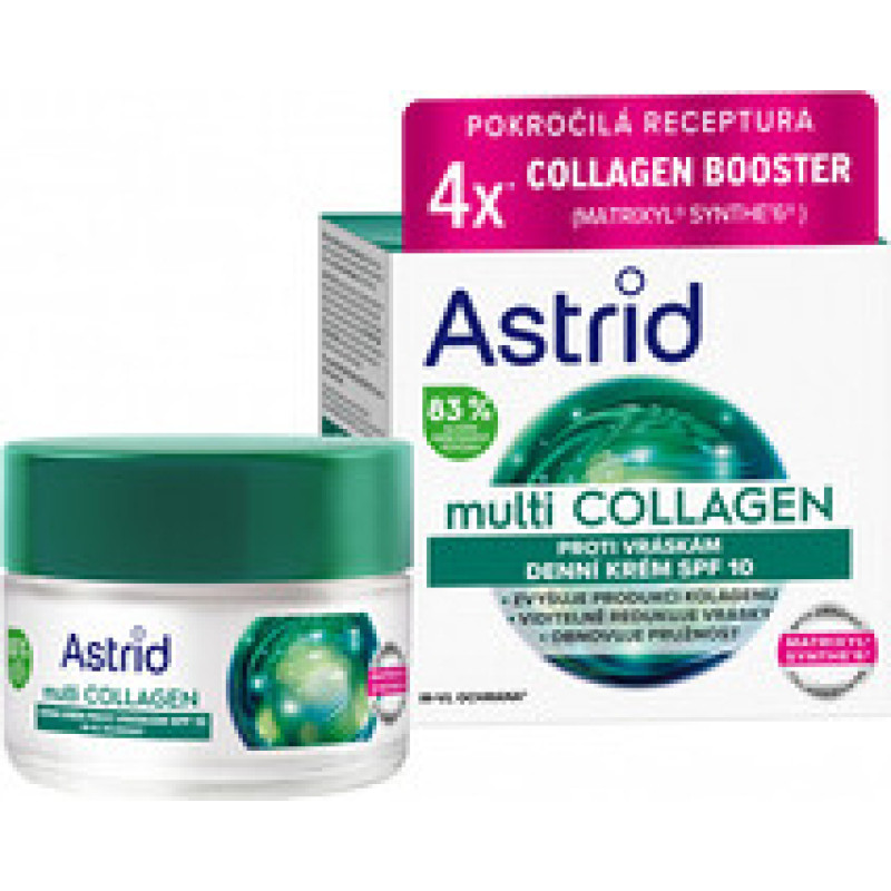 Astrid Multi Collagen Cream SPF 10 - Denn&iacute; kr&eacute;m proti vr&aacute;sk&aacute;m a pro obnoven&iacute; pružnosti