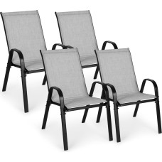 Multigarden Set of 4 Garden Chairs for Terrace or Balcony Light Grey MultiGarden