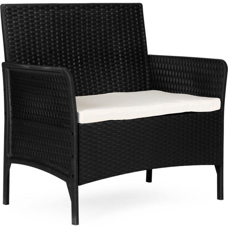 Multigarden Sofa ogrodowa dwuosobowa z poduszką ławka na balkon taras ogr&oacute;d czarna MultiGarden