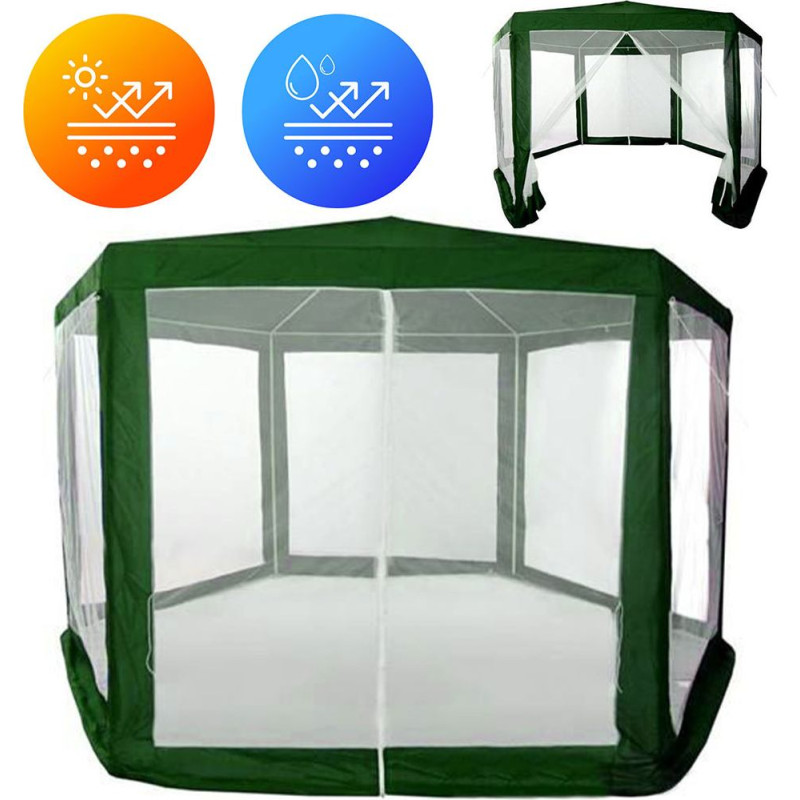 Multigarden Garden commercial pavilion tent, 2x2x2 m, with mosquito net, green, MultiGarden