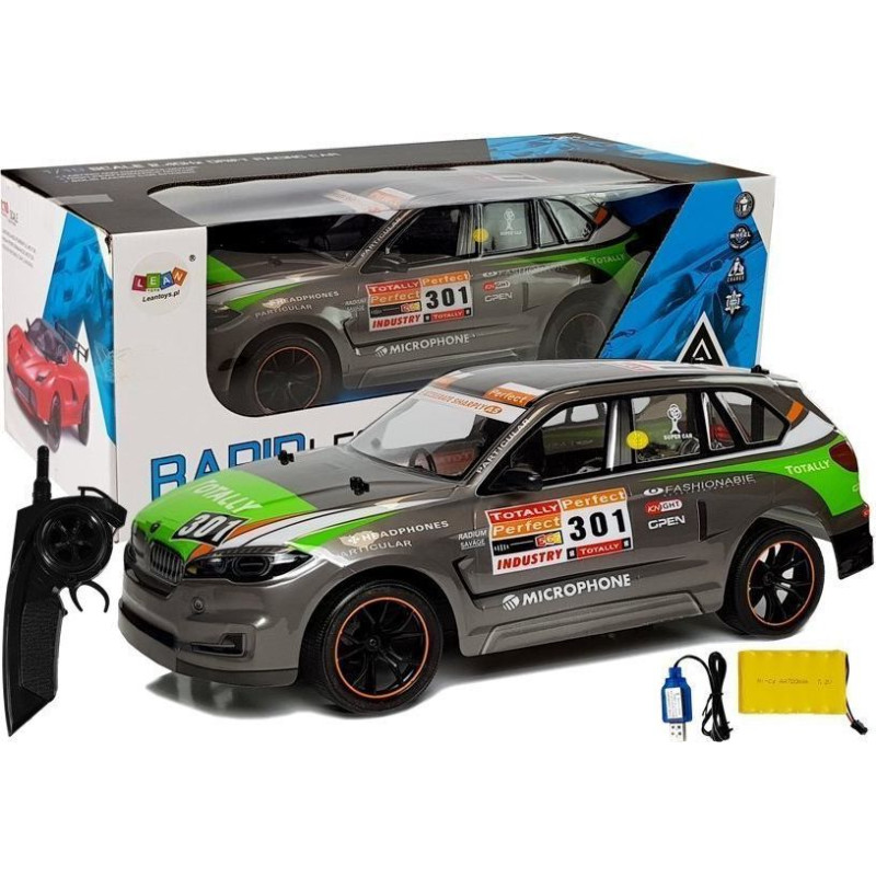 Ar tālvadības pulti vadāma sporta automašīna Rapid Legend, pelēka