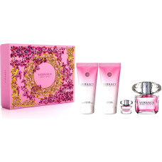 Komplekts Versace Bright Crystal sievietēm: tualetes ūdens EDT 90 ml + 5 ml + ķermeņa losjons 100 ml + dušas želeja 100 ml