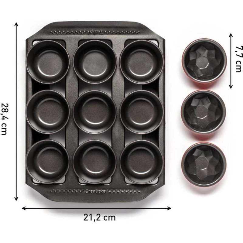 Tefal Creabake starter komplekts paplātes turētājs + 9 kēksa veidnes + 3 veidnes