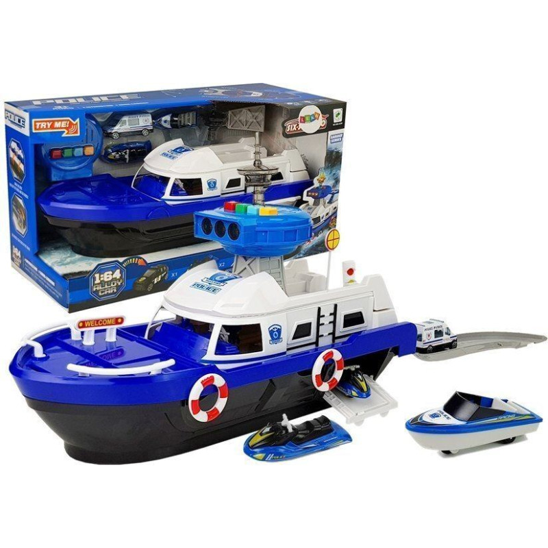 Policijas laiva ar gaismas un skaņas efektiem