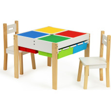 Ecotoys Wooden children's furniture set: table + 2 chairs ECOTOYS