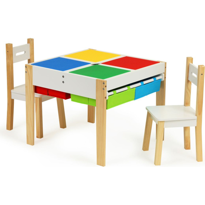 Ecotoys Wooden children's furniture set: table + 2 chairs ECOTOYS