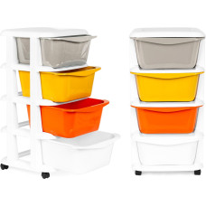 Modernhome Storage organiser with 4 pull-out drawers legs with castors ModernHome
