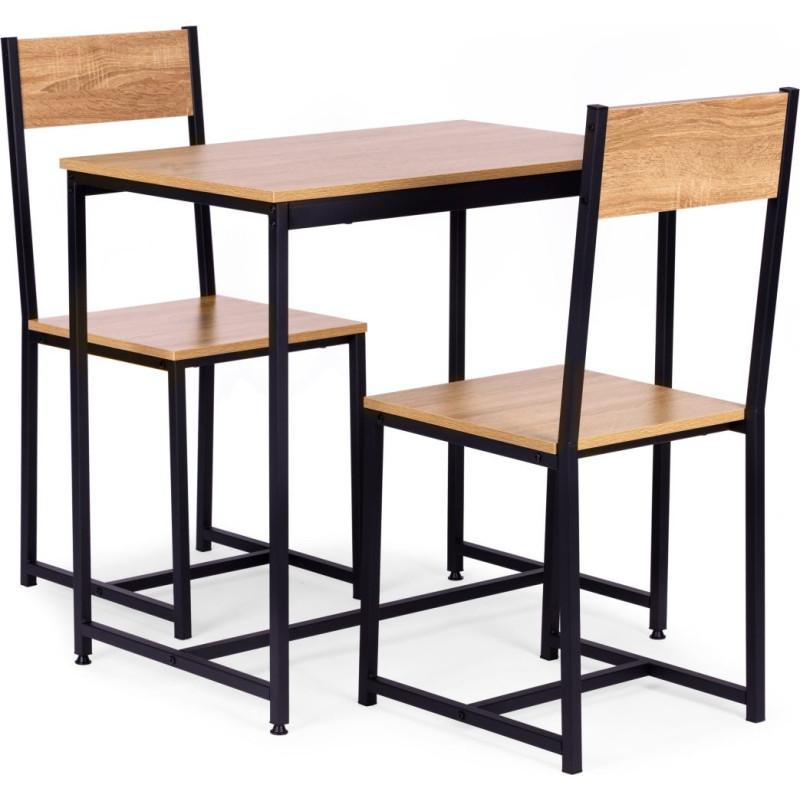 Modernhome Set of furniture: table + 2 chairs metal MDF ModernHome