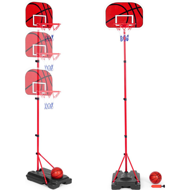 Multistore Basketball Stand with Hoop for Children Adjustable Height Ball Pump