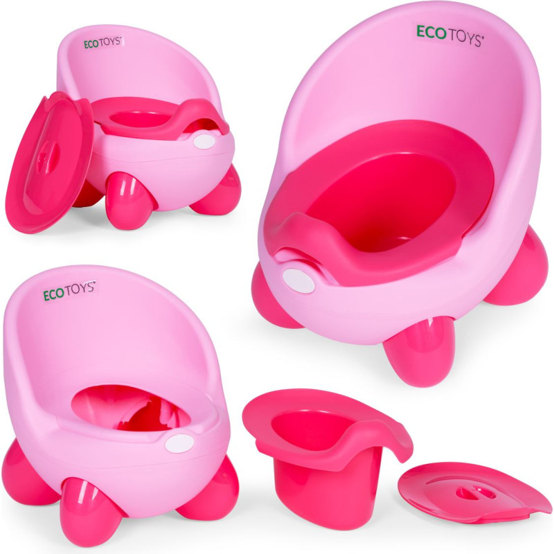 Ecotoys Potty toilet seat for children, removable insert, non-slip legs, pink, ECOTOYS