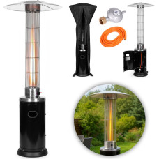 Multigarden Gas Patio Heater 9 kW with Glass Tube for Garden, Regulator, Hose, and Cover MultiGarden