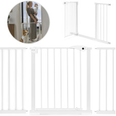 Ecotoys Safety Gate 74-132 cm for Stairs and Doors, Steel with Extra Panels White ECOTOYS
