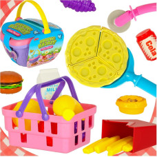 Piknika grozs ātrā ēdināšana pica burgeru ēdiens pārtika piknika uzkodas