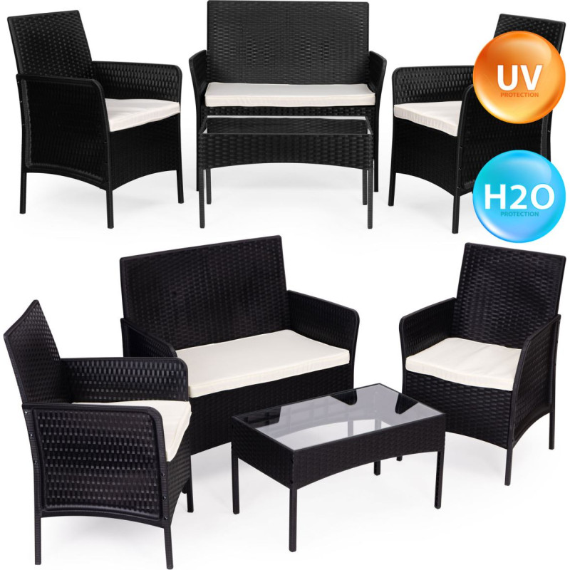 Multigarden Garden Furniture Set &ndash; Table, Bench, Armchairs Black MultiGarden