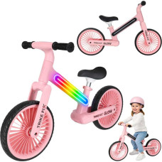 Līdzsvara trīsritenis trike labošana spīdums rozā viegls LED