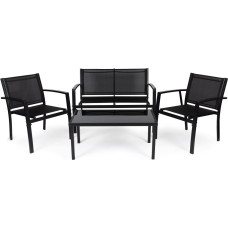 Multigarden Garden furniture set, table, bench, armchairs, metal, MultiGarden