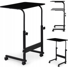 Portatīvo datoru galds ar riteņiem, ko var piestiprināt pie dīvāna krēsla - melns