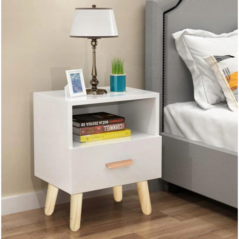 Modernhome Bedside Cabinet with Drawer &ndash; Nightstand ModernHome
