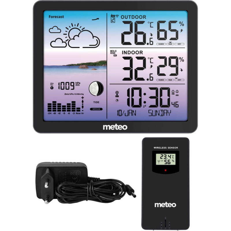 Meteo SP107 weather station, black