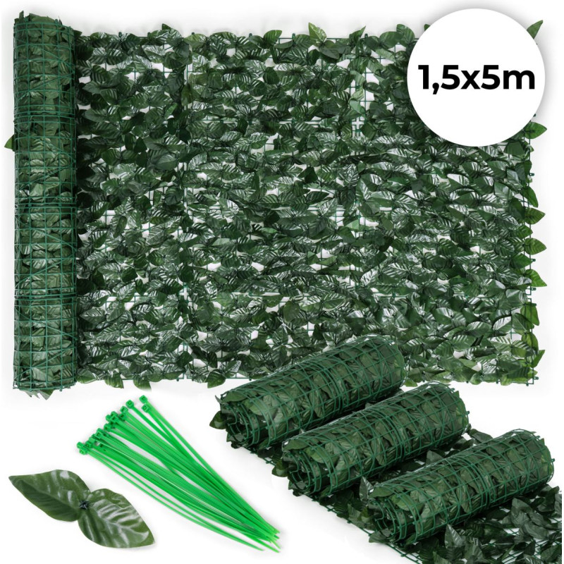 Multigarden Artificial ivy hedge, 500x50 cm, green balcony cover, masking