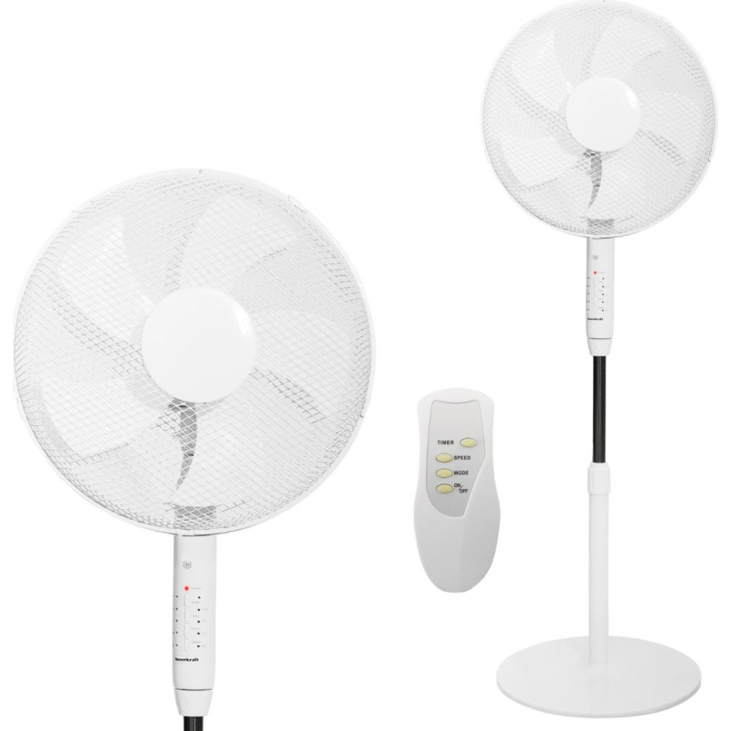 Longwell Industrial Ltd Floor Fan Standing Fan 45W &ndash; 3 Modes, 5 Blades, Timer, Remote Control