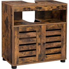 Leobert Under-Sink Bathroom Cabinet &ndash; Shelf Unit with Adjustable Shelf Rustic Brown