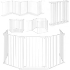 Ecotoys Safety Gate Playpen for Children and Pets &ndash; 5 Panels, 60 cm, Metal White ECOTOYS