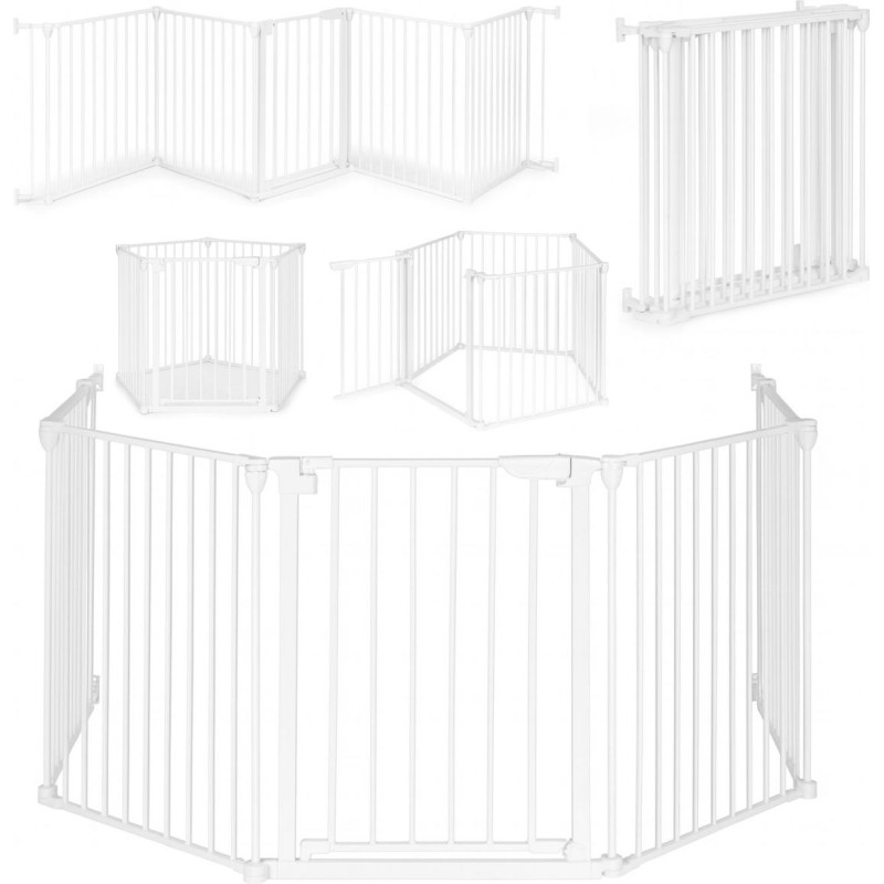 Ecotoys Safety Gate Playpen for Children and Pets &ndash; 5 Panels, 60 cm, Metal White ECOTOYS