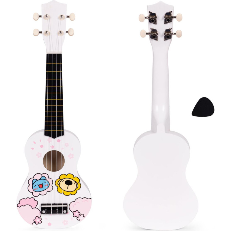 Ecotoys Ukulele Guitar for Children Wooden 4 Nylon Strings with Pick ECOTOYS