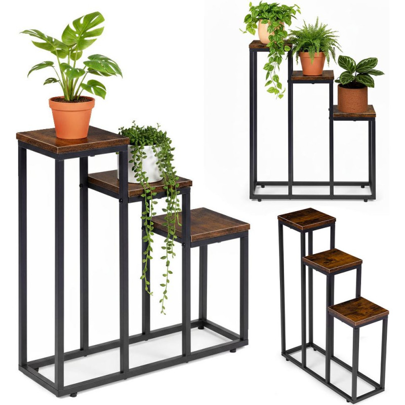 Modernhome Standing Plant Stand for Flowers Decorations 3 Shelves Loft ModernHome